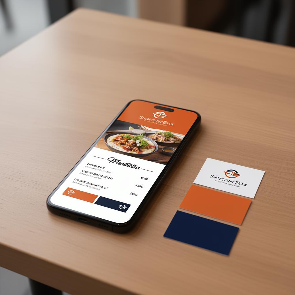 Exemplo de cardápio digital com a identidade visual de uma marca